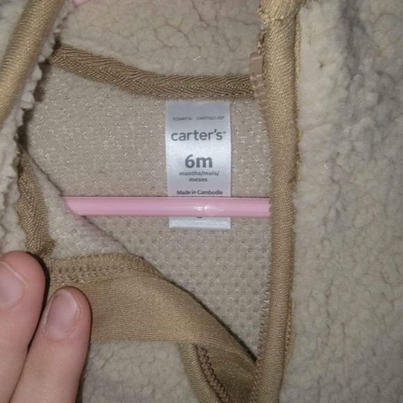 Carters baby 6m fleece outfit stroller suit brown and tan NWT 🍁 - Picture 3 of 4